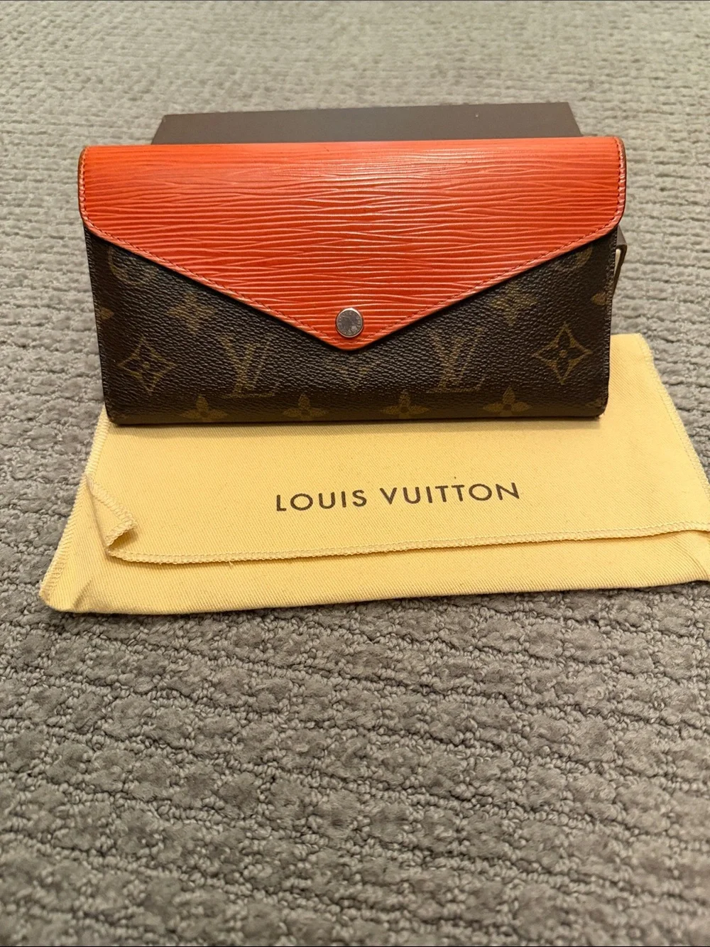 Louis Vuitton Marie Lou Monogram Continental Wallet with Orange Flap